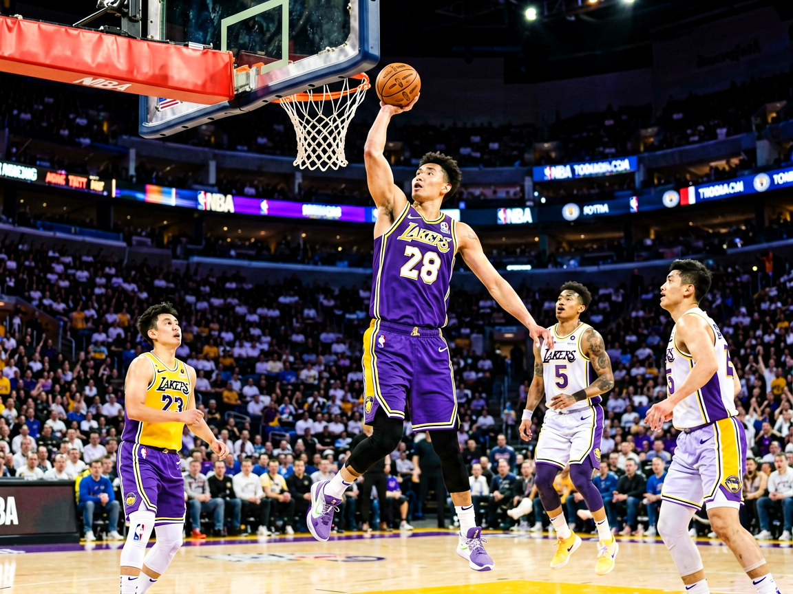NBA篮球比赛现场精彩扣篮瞬间